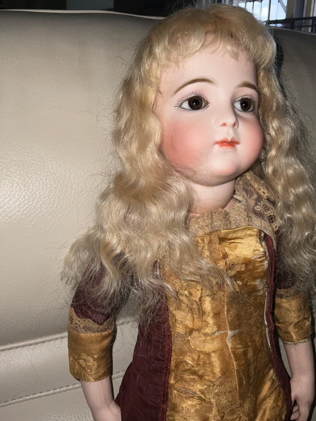 Antique French Bru Jne 7 Bisque Doll 20" circa 1882 — Transitional Body with Brevete Look