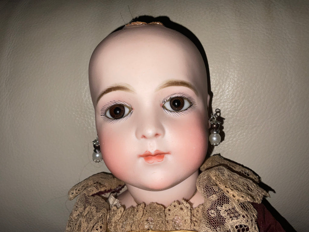 Antique French Bru Jne 7 Bisque Doll 20" circa 1882 — Transitional Body with Brevete Look