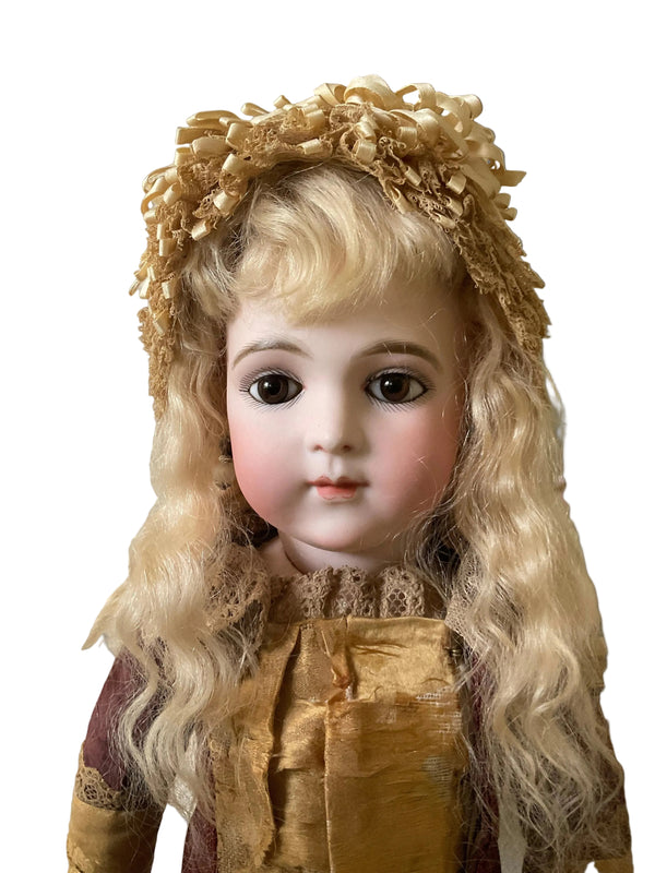 Antique French Bru Jne 7 Bisque Doll 20" circa 1882 — Transitional Body with Brevete Look