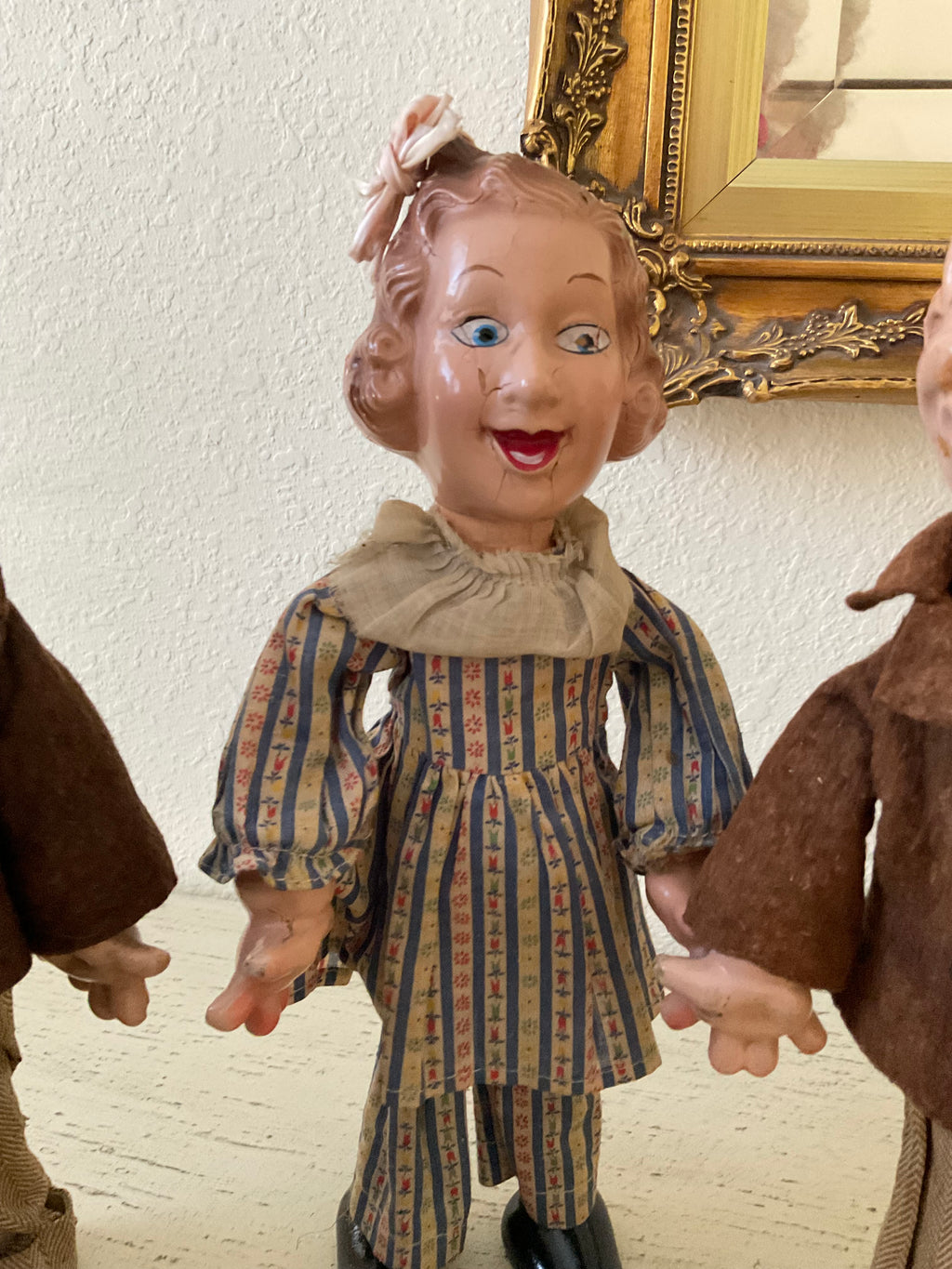 Vintage Fanny Brice and Mortimer Snerd Dolls x 3