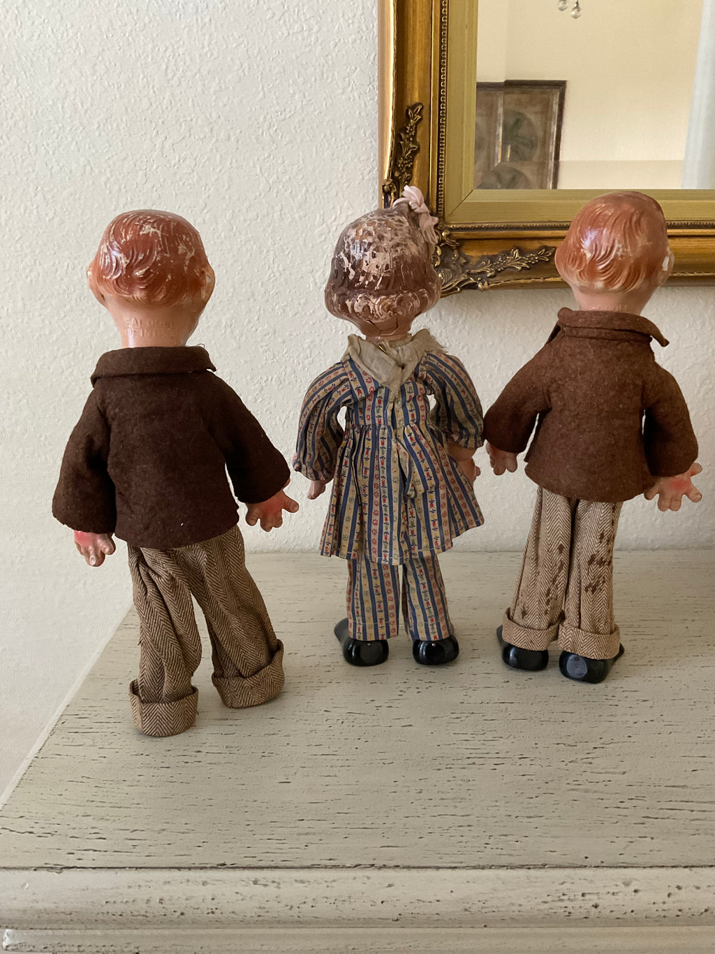 Vintage Fanny Brice and Mortimer Snerd Dolls x 3