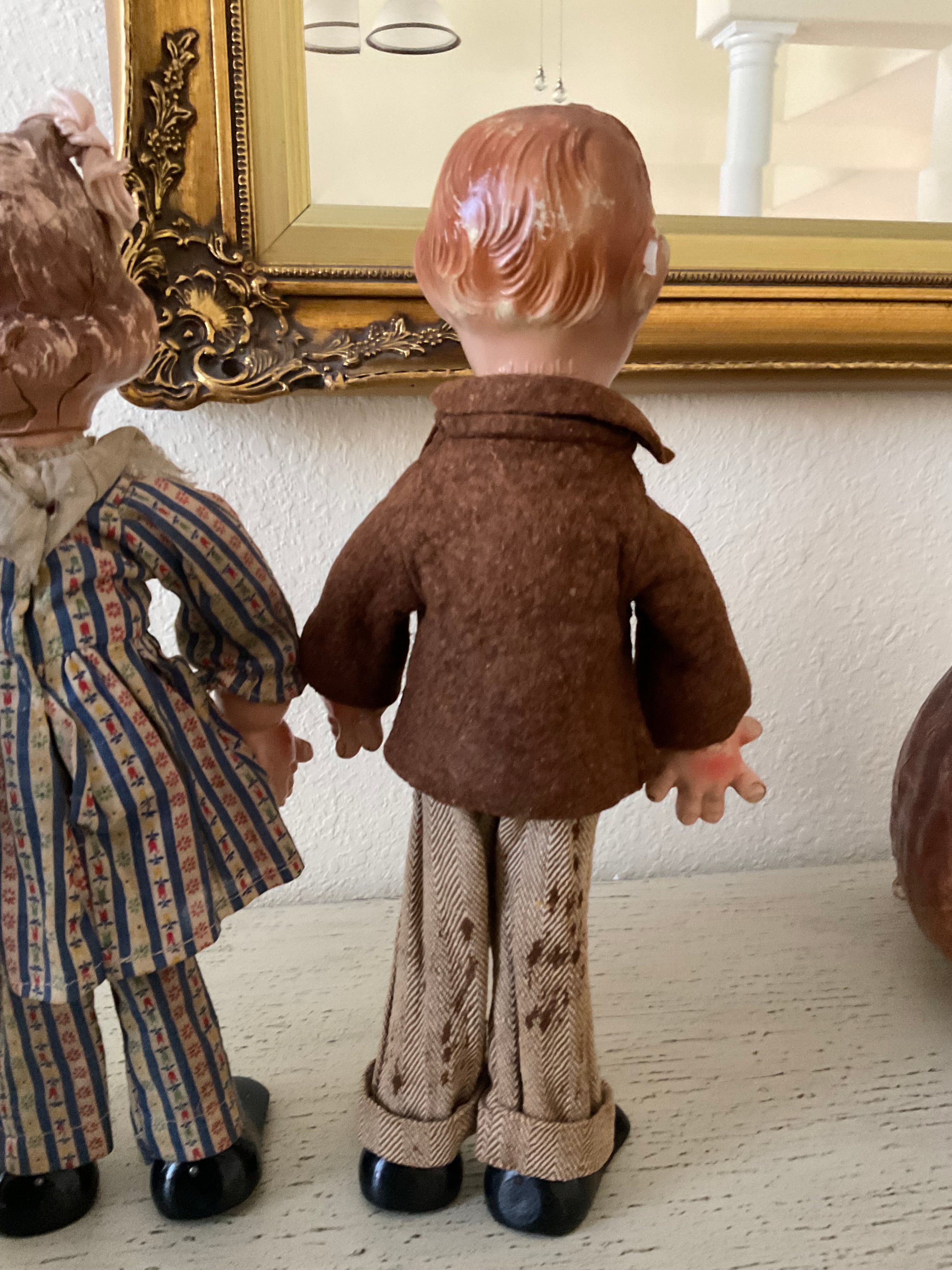 Vintage Fanny Brice and Mortimer Snerd Dolls x 3