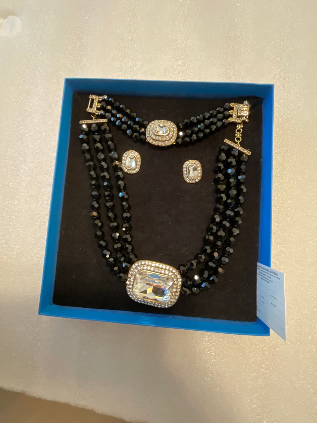 Heidi Daus Clear Crystal Necklace, Bracelet & Earrings Set