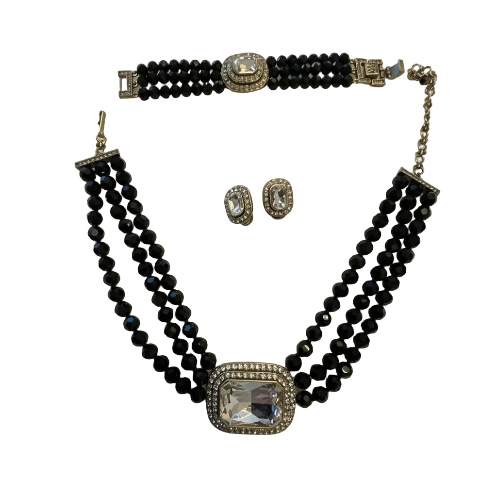 Heidi Daus Clear Crystal Necklace, Bracelet & Earrings Set