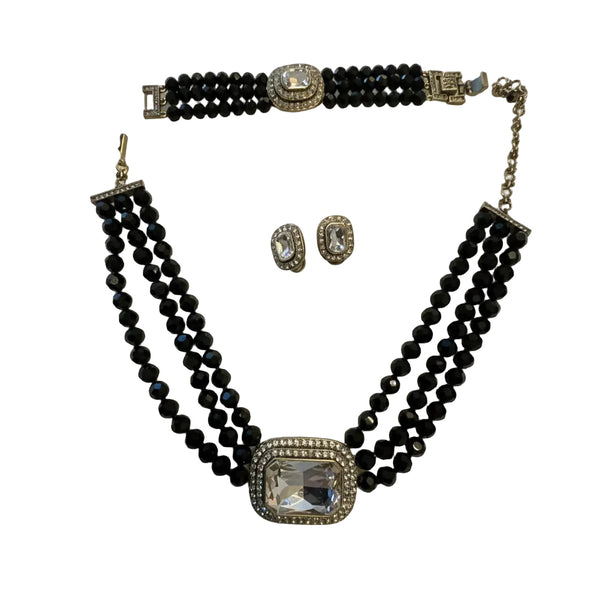 Heidi Daus Clear Crystal Necklace, Bracelet & Earrings Set