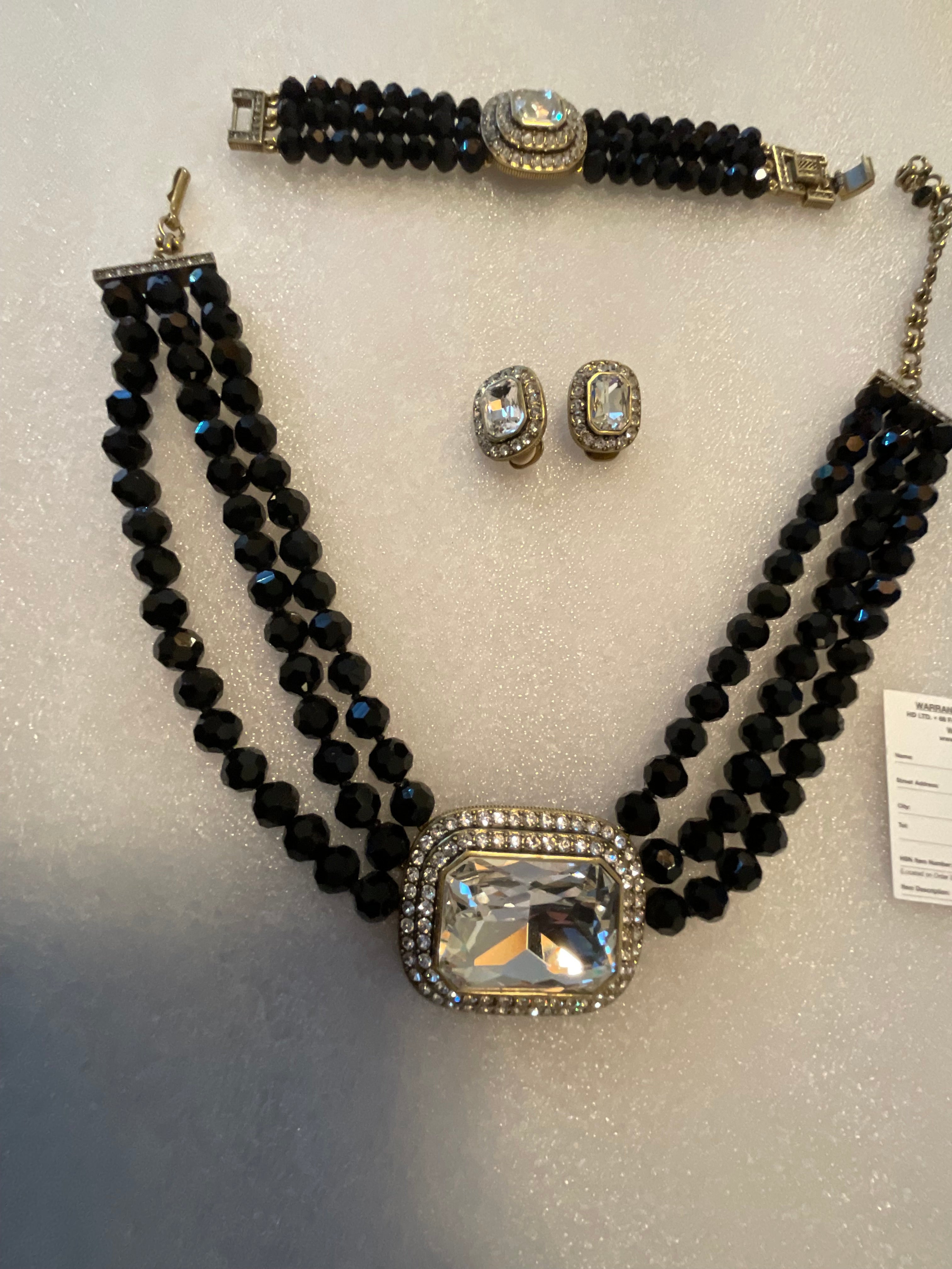 Heidi Daus Clear Crystal Necklace, Bracelet & Earrings Set