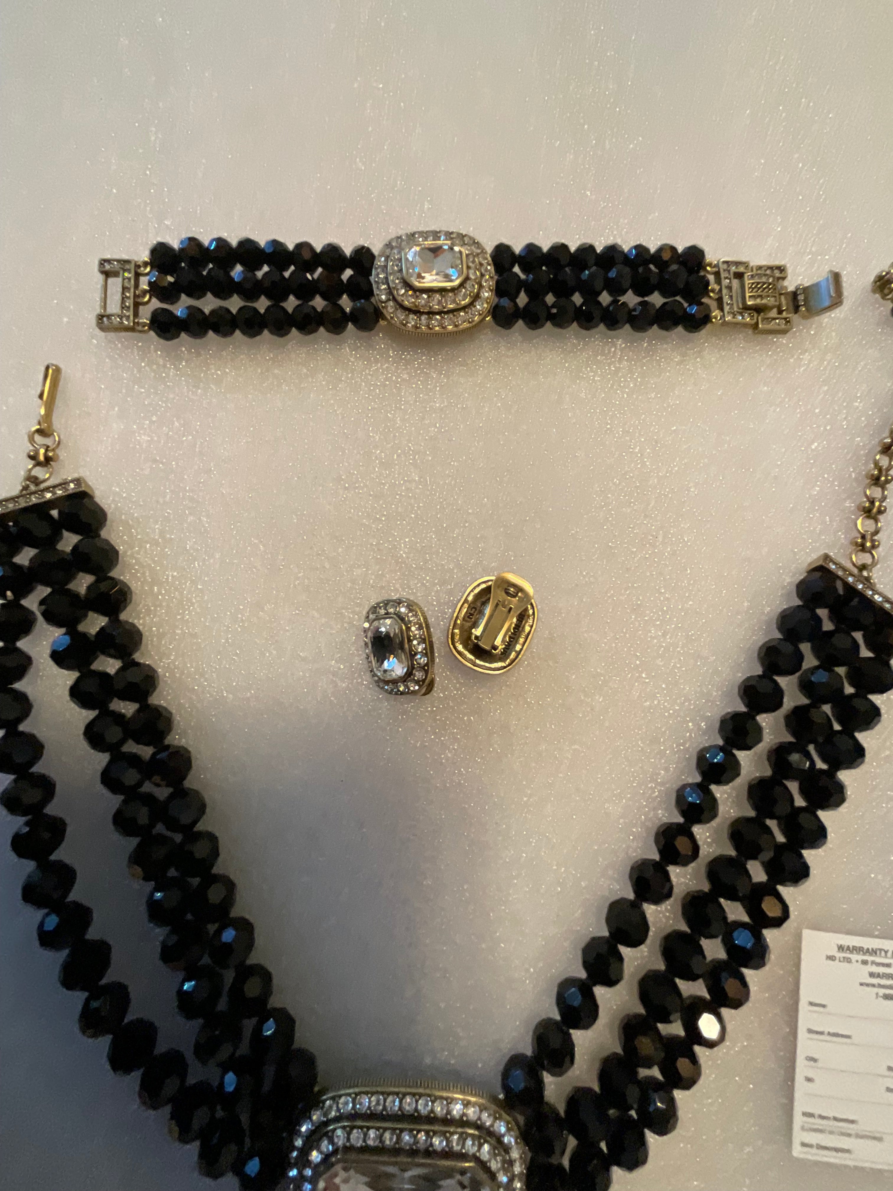 Heidi Daus Clear Crystal Necklace, Bracelet & Earrings Set