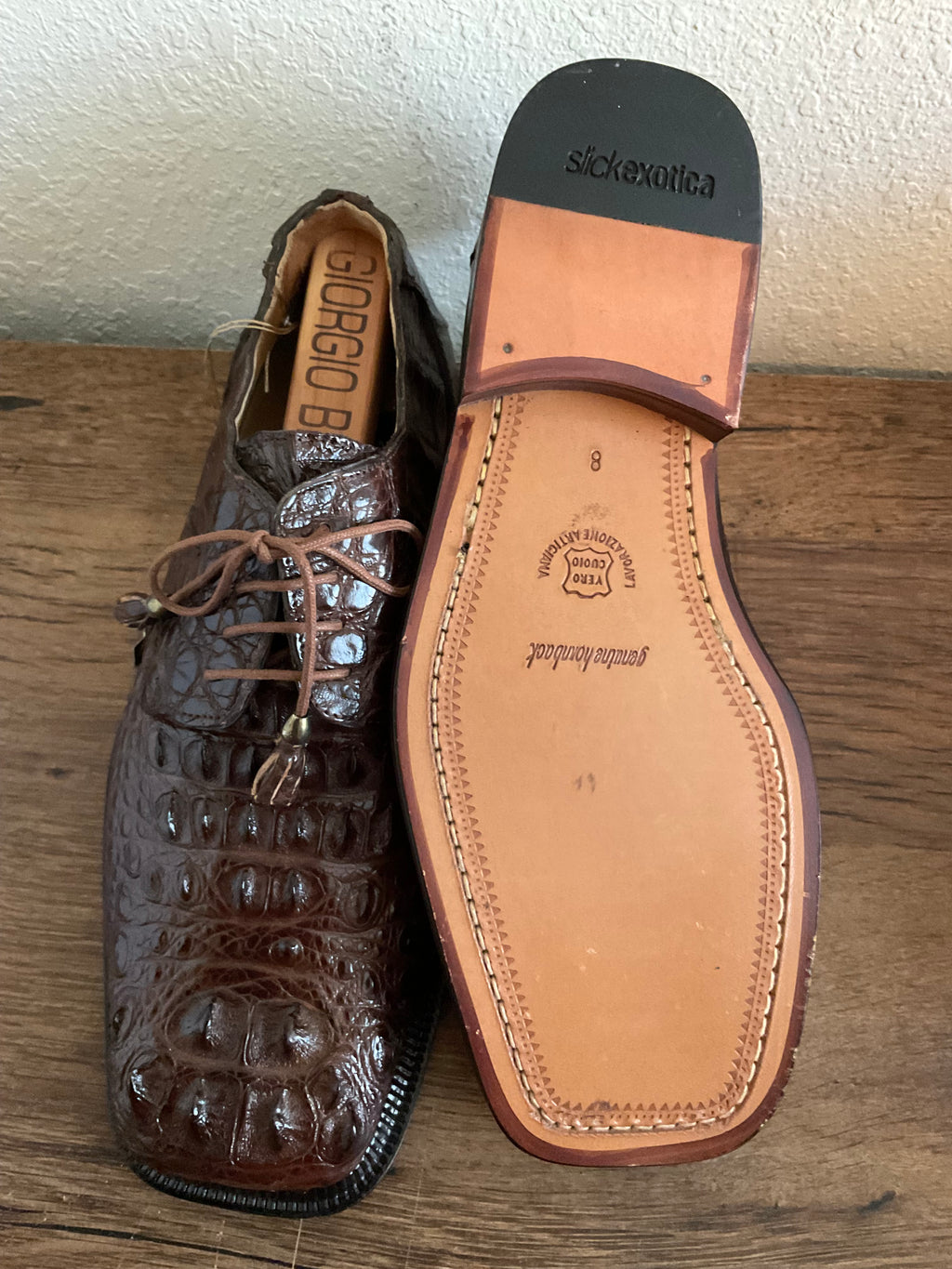 New Slick-exotica Genuine Hornback Oxford shoe